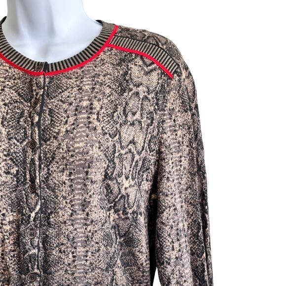 Anthropologie AldoMartins 12 Cardigan Sweater Wool Blend‎ Snakeskin print - Picture 12 of 12